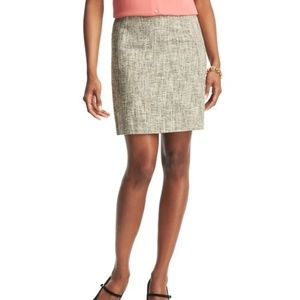 LOFT Tan Textured Tweed A-Line Skirt
